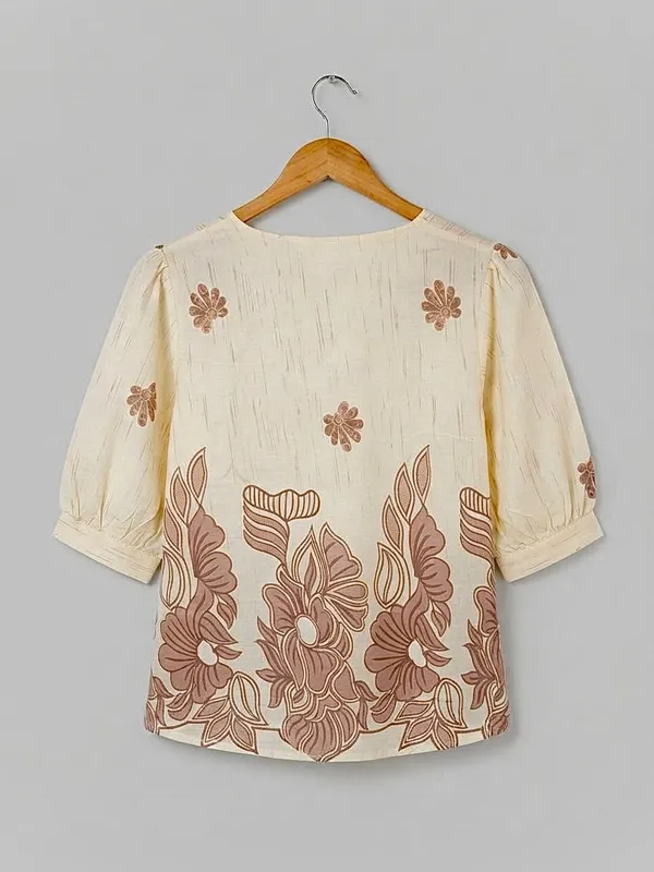 Cream_Imported_Fabric_Western_Top_For_Women