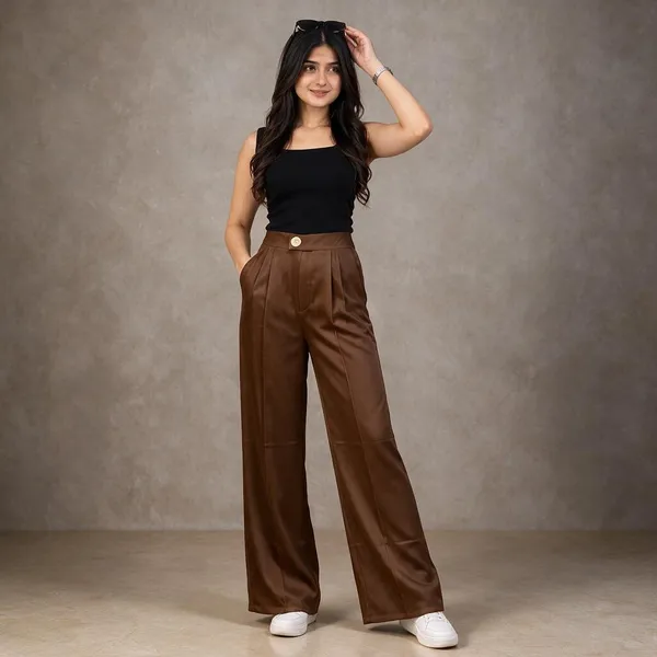 Brown_Imported_Korean_Fabric_(Lachko_Korean)_Korean_Pant_For_Women