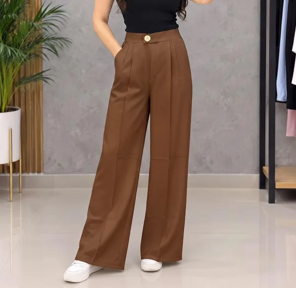 Brown_Imported_Korean_Fabric_(Lachko_Korean)_Korean_Pant_For_Women