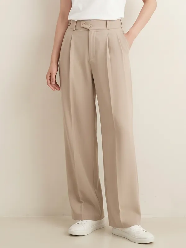 Beige_Imported_Korean_Fabric_(Lachko_Korean)_Korean_Pant_For_Women