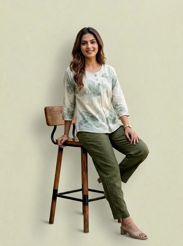 Cream_Imported_Fabric_Western_Top_For_Women