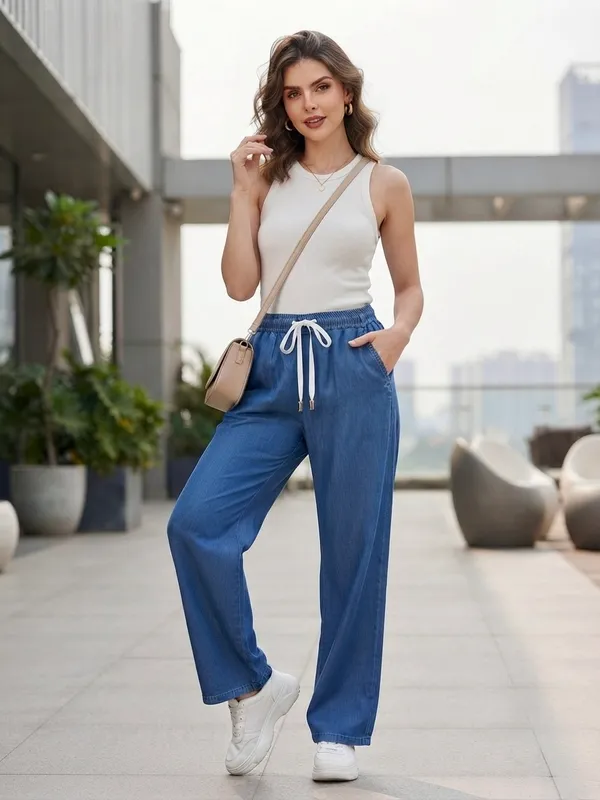 Blue_Soft_Denim(Lachko/Jelly_Denim)_Lachko_Denim_Palazzo_For_Women