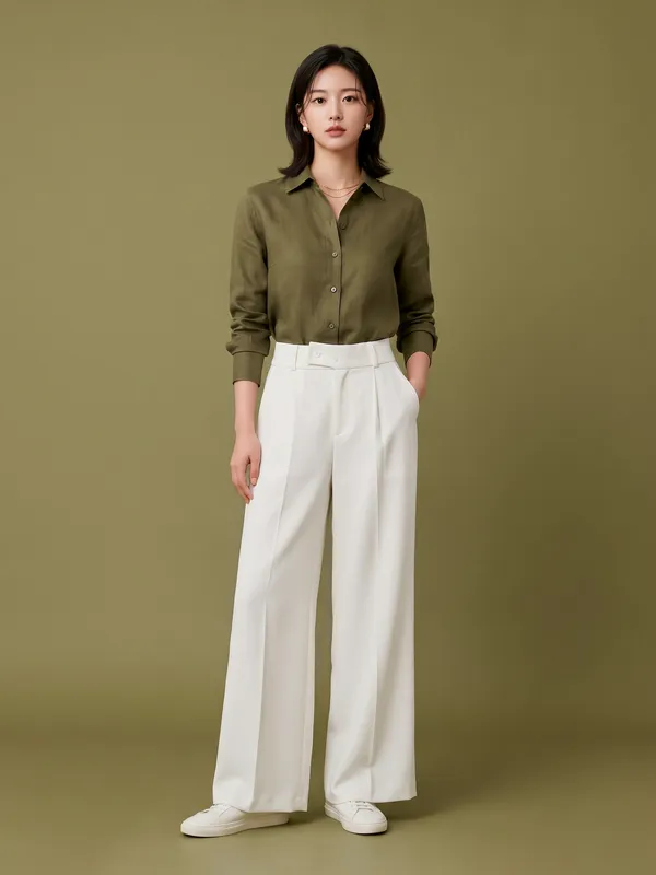 White_Imported_Korean_Fabric_(Lachko_Korean)_Korean_Pant_For_Women