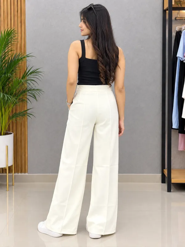 White_Imported_Korean_Fabric_(Lachko_Korean)_Korean_Pant_For_Women