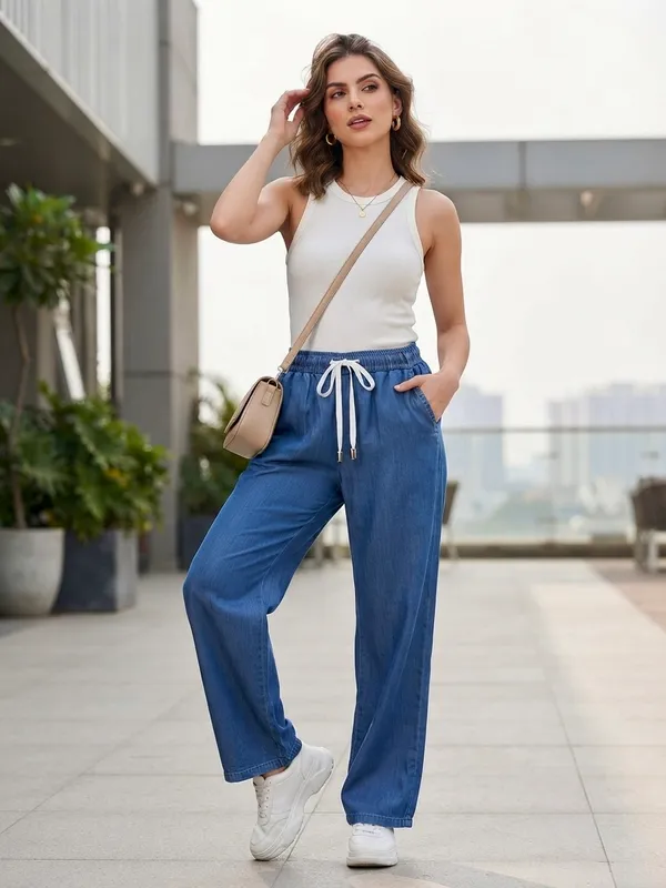 Blue_Soft_Denim(Lachko/Jelly_Denim)_Lachko_Denim_Palazzo_For_Women