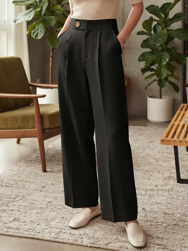 Black_Imported_Korean_Fabric_(Lachko_Korean)_Korean_Pant_For_Women