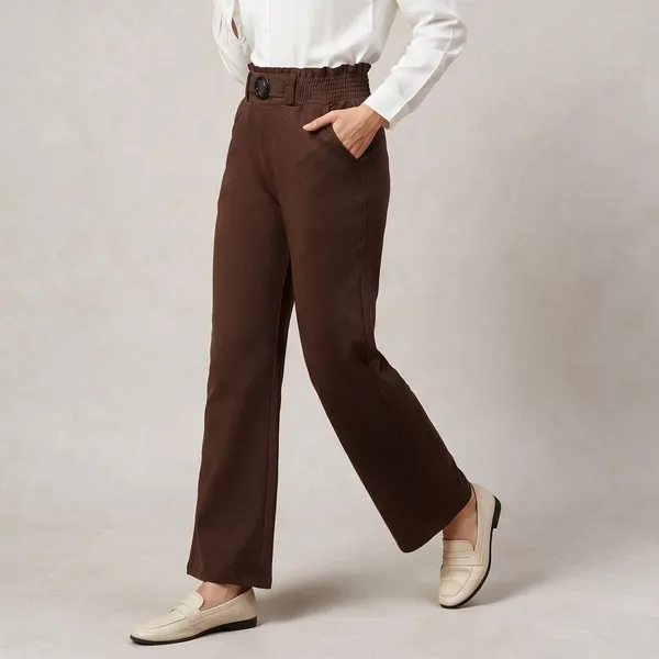 Brown_Imported_Korean_Fabric_(Lachko_Korean)_Korean_Pant_For_Women