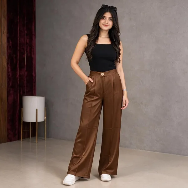 Brown_Imported_Korean_Fabric_(Lachko_Korean)_Korean_Pant_For_Women