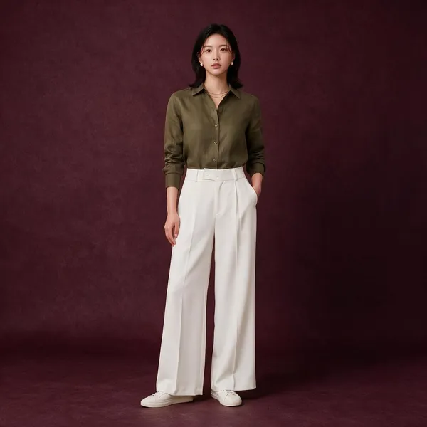 White_Imported_Korean_Fabric_(Lachko_Korean)_Korean_Pant_For_Women