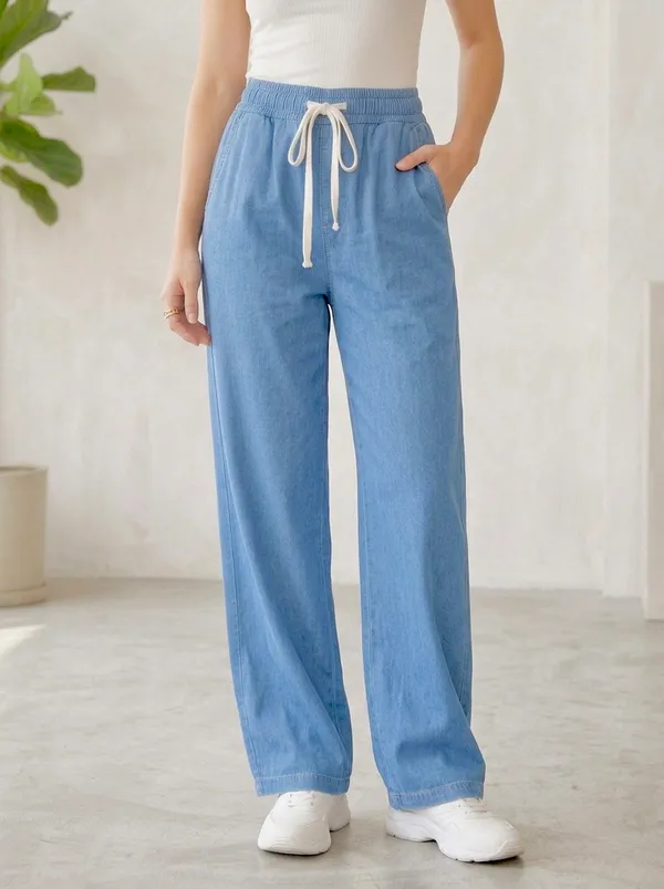 Blue_Soft_Denim(Lachko/Jelly_Denim)_Lachko_Denim_Palazzo_For_Women