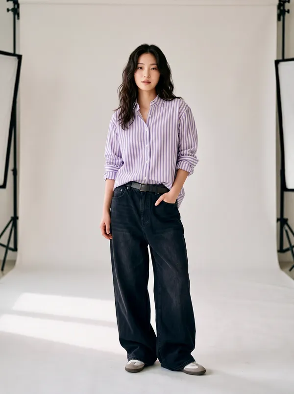 Purple_Riyon_Cotton_Striped_Shirt_For_Women