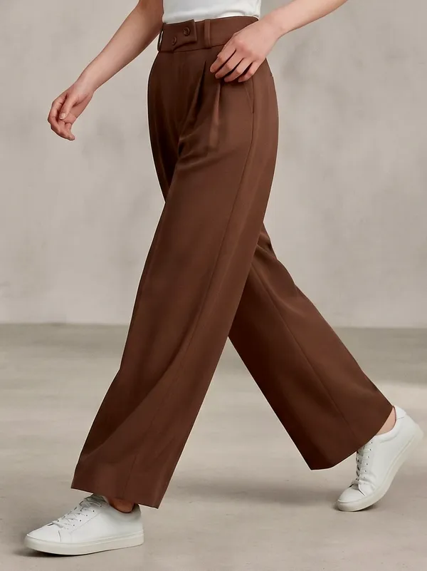 Brown_Imported_Korean_Fabric_(Lachko_Korean)_Korean_Pant_For_Women