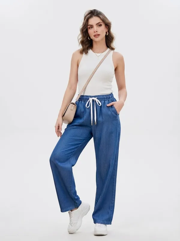 Blue_Soft_Denim(Lachko/Jelly_Denim)_Lachko_Denim_Palazzo_For_Women