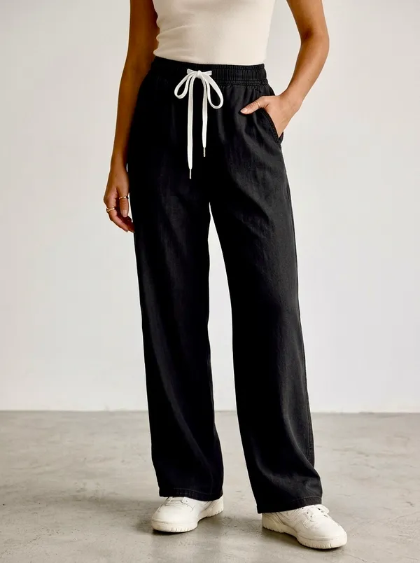 Black_Soft_Denim(Lachko/Jelly_Denim)_Lachko_Denim_Palazzo_For_Women