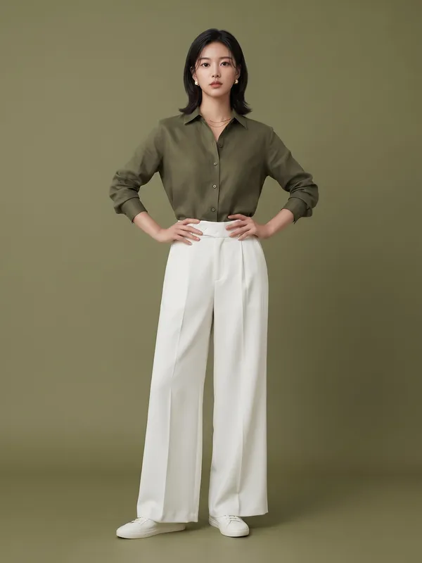 White_Imported_Korean_Fabric_(Lachko_Korean)_Korean_Pant_For_Women
