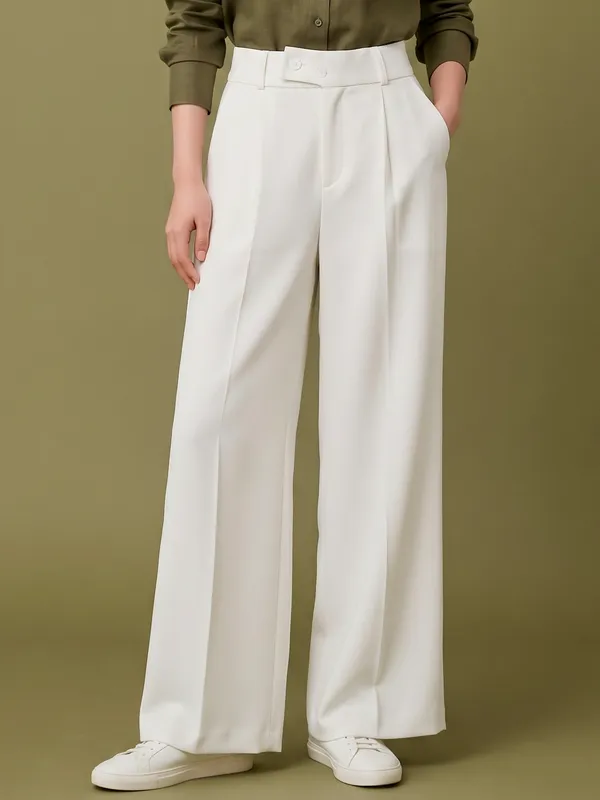 White_Imported_Korean_Fabric_(Lachko_Korean)_Korean_Pant_For_Women