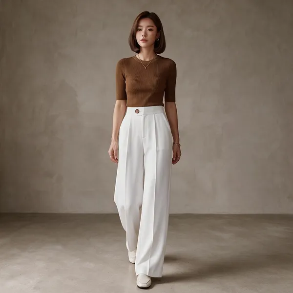 White_Imported_Korean_Fabric_(Lachko_Korean)_Korean_Pant_For_Women