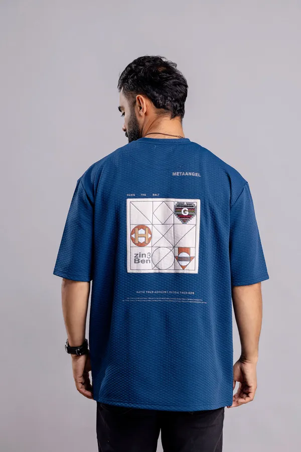 Dark_Blue_Imported_Diamonds_Knot_Fabric_T_Shirt_For_Men
