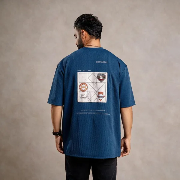 Dark_Blue_Imported_Diamonds_Knot_Fabric_T_Shirt_For_Men