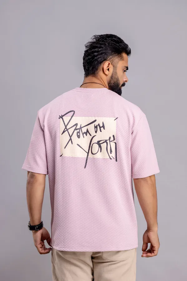 Light_Pink_Diamond_Knit_Fabric_T_Shirt_For_Men
