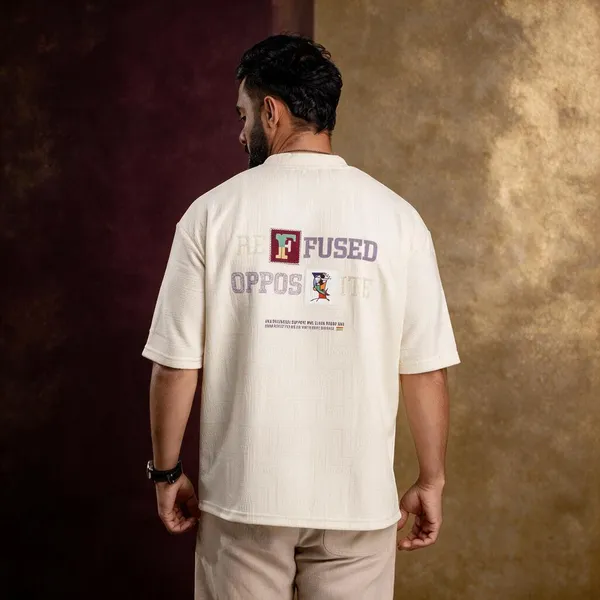 Beige_Texture_Fabric_T_Shirt_For_Men