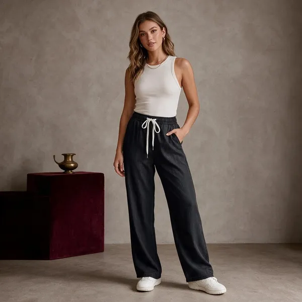 Black_Soft_Denim(Lachko/Jelly_Denim)_Lachko_Denim_Palazzo_For_Women