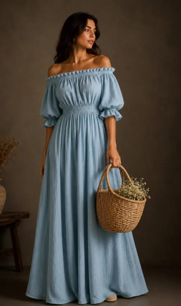 Blue_Rayon_Linen_Off_Shoulder_Maxi_Dress_For_Women