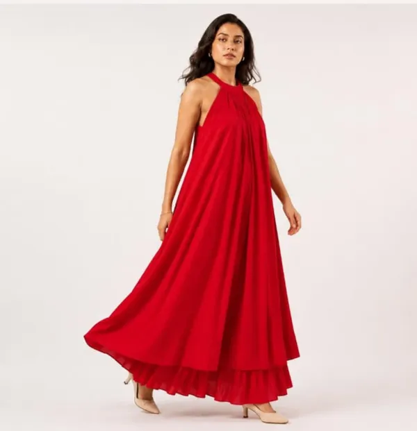 Red_Rayon_Linen_Halter_Neck_Maxi_Dress_For_Women
