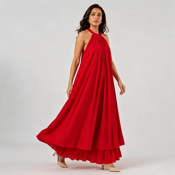 Red_Rayon_Linen_Halter_Neck_Maxi_Dress_For_Women