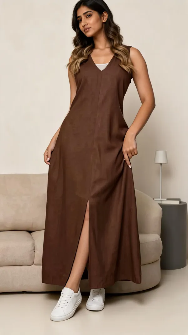 Brown_Rayon_Linen_Sleeveless_A-Line_Maxi_Dress_For_Women