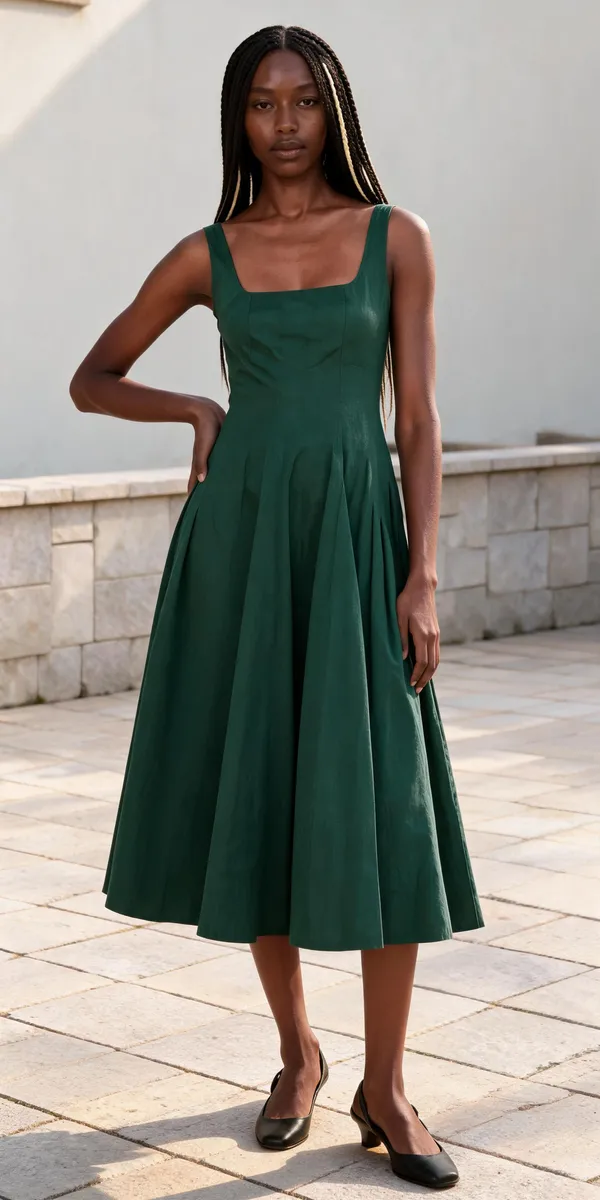 Green_Rayon_Linen_Sleeveless_Fit_And_Flare_Dress_For_Women