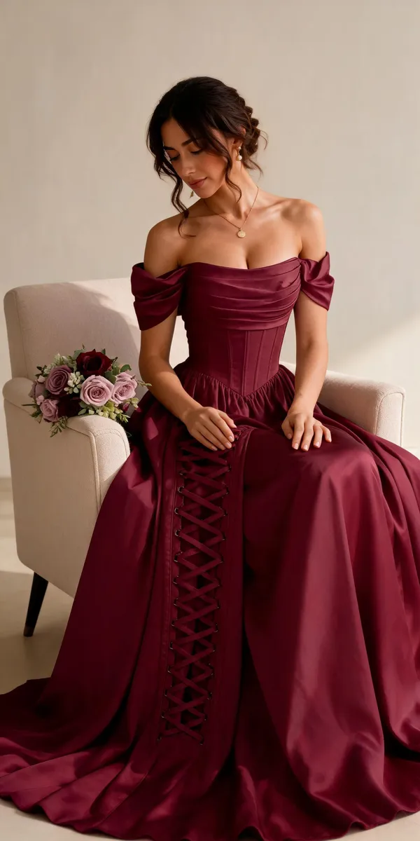 Maroon_Satin_Off_Shoulder_Evening_Gown_For_Women