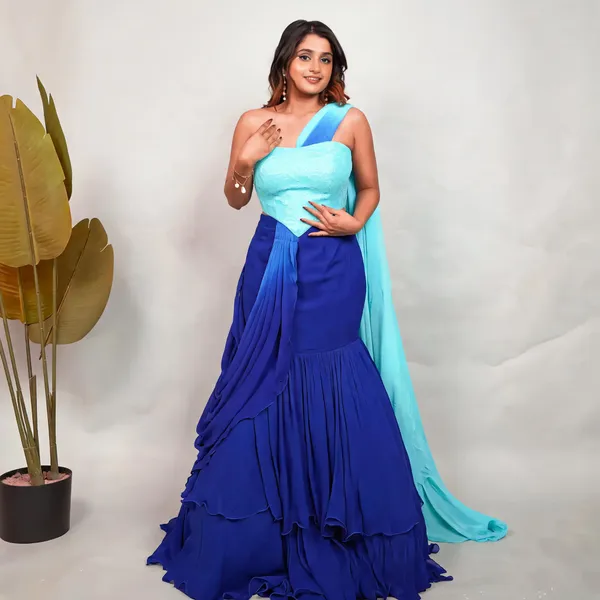 Blue_Rayon_Linen_Draped_Gown_For_Women