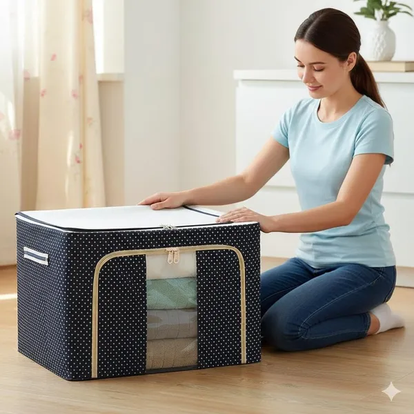 Fabric_Foldable_Zippered_Bedding_Storage_Box
