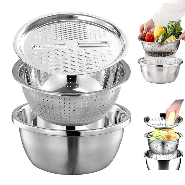Stainless_Steel_Multifunctional_Colander_And_Bowl_Set