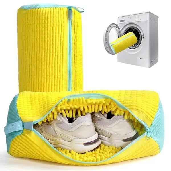 Yellow_Zippered_Shoe_Washing_Machine_Bag