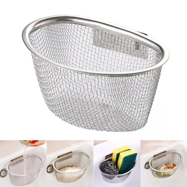 Stainless_Steel_Wall_Mounted_Mesh_Kitchen_Storage_Basket