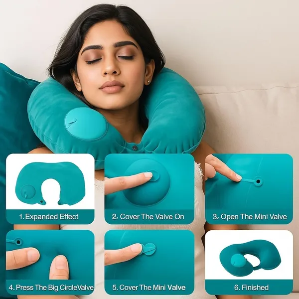 Teal_Inflatable_U_Shaped_Travel_Neck_Pillow