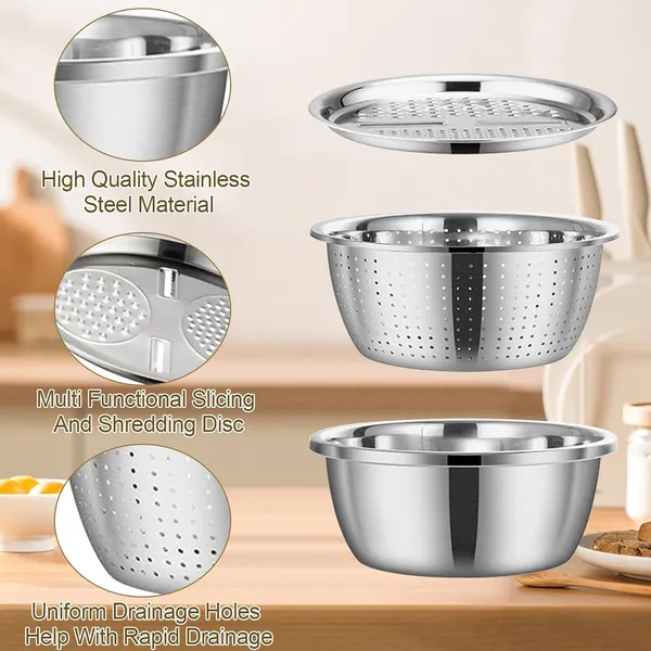 Stainless_Steel_Multifunctional_Colander_And_Bowl_Set