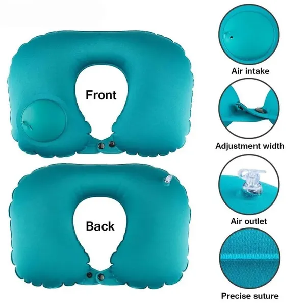 Teal_Inflatable_U_Shaped_Travel_Neck_Pillow