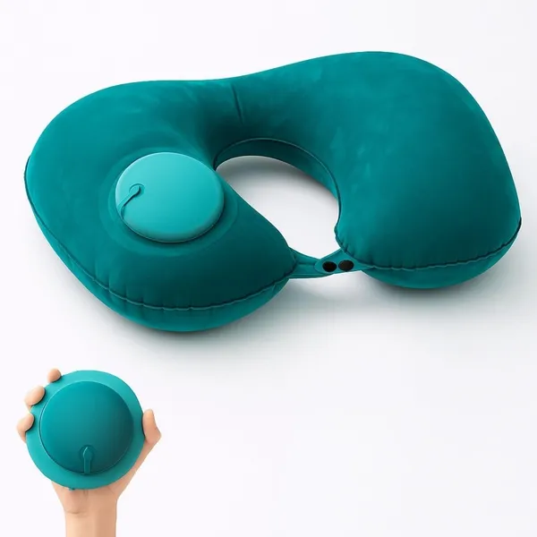 Teal_Inflatable_U_Shaped_Travel_Neck_Pillow