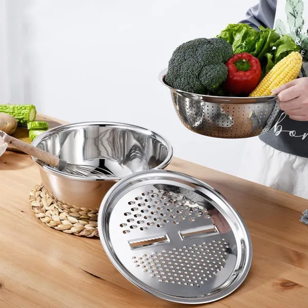 Stainless_Steel_Multifunctional_Colander_And_Bowl_Set