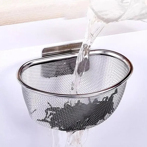 Stainless_Steel_Wall_Mounted_Mesh_Kitchen_Storage_Basket