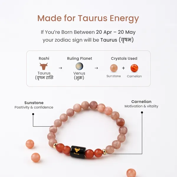 Orange_Beaded_Taurus_Bracelet_for_Men