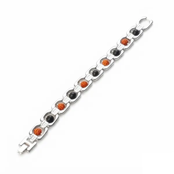 Silver_Metal_Rudraksha_Karungali_Bracelet_for_Adults