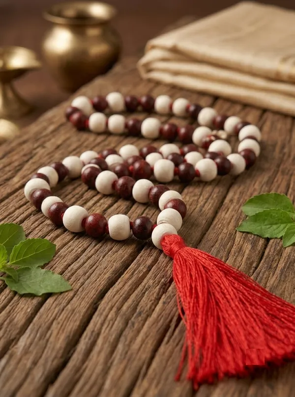 Red_And_White_Beaded_Mala_With_Tassel