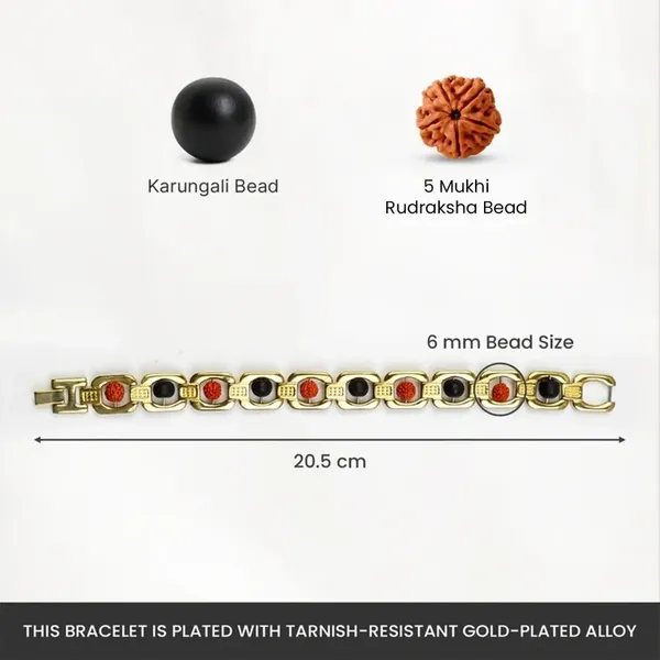 Gold-Plated_Rudraksha_And_Karungali_Bracelet_for_Unisex