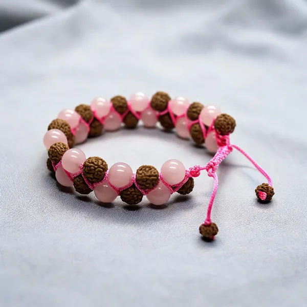 Rose_Quartz_and_Rudraksha_Double_Layer_Adjustable_Bracelet_for_Men_&_Women_Lab_Certified