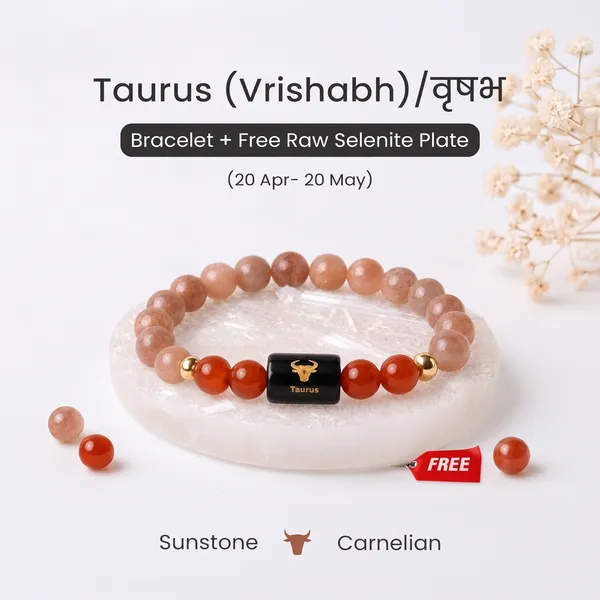 Orange_Beaded_Taurus_Bracelet_for_Men