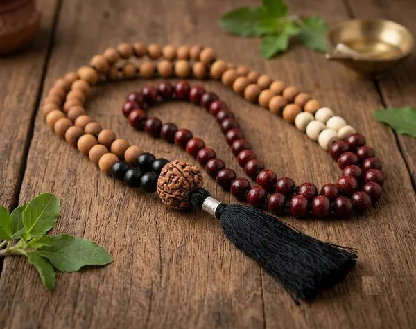 Multicolour_Bead_Rudraksha_Prayer_Mala_With_Black_Tassel